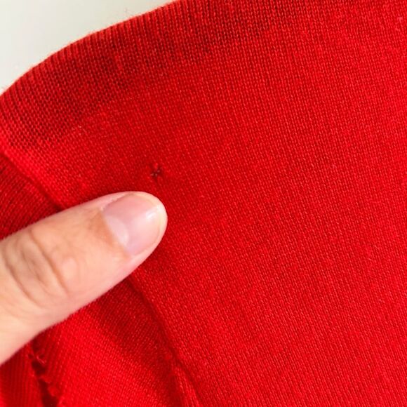 Victoria Beckham Red Blue White Crew Neck Sweater Stripe Longsleeve Top Large 10 - Picture 8 of 12